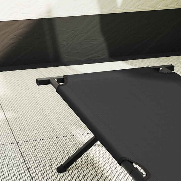 vidaXL F&auml;llbar Camping S&auml;ng 2 pcs Svart 193 x 69 x 45 cm Oxford tyg