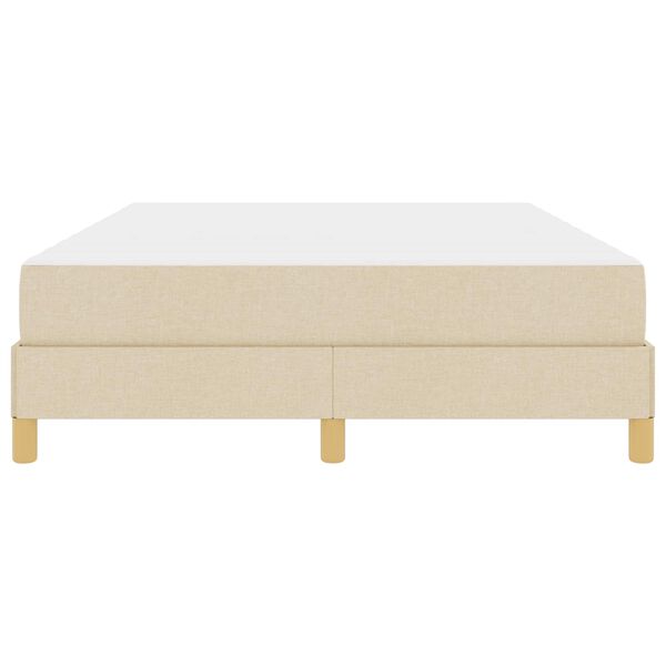 vidaXL B&auml;ddfj&auml;der med madrass Kr&auml;m 160 x 200 cm tyg