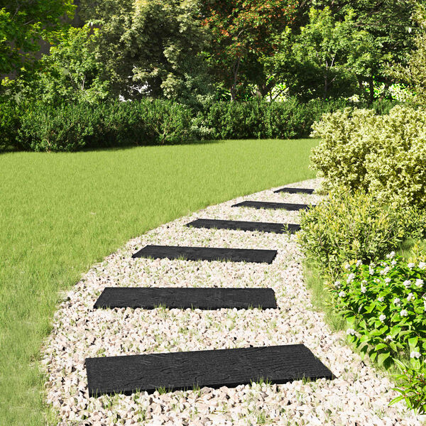 vidaXL Stepping Stone 6 pcs Svart 60,5 x 25 x 2 cm Gummi