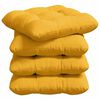 vidaXL Sittkuddar 4 st Kordread tyg Ljusgul 40 x 40 cm