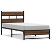 vidaXL S&auml;ngram utan madrass metall brun ek 100x190 cm