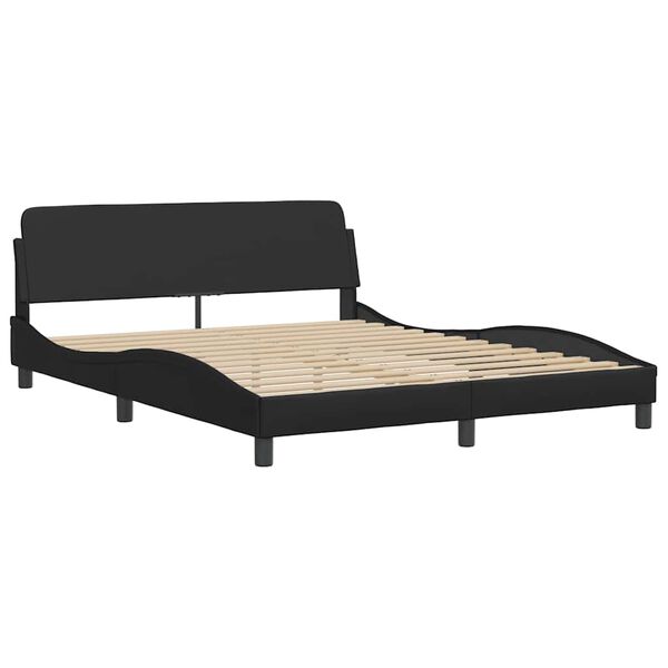 vidaXL Bed Frame "Dover" Black 160x200 cm Faux Leather