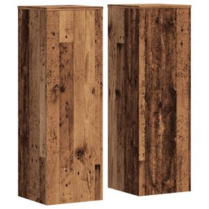 vidaXL V&auml;xtst&auml;ll 2 st &aring;ldrat tr&auml; 33x33x100 cm konstruerat tr&auml;