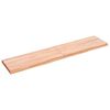 vidaXL B&auml;nkskiva badrum ljusbrun 140x30x(2-4) cm behandlat massivt tr&auml;
