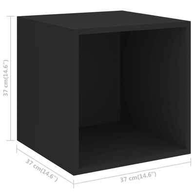 vidaXL Väggskåp svart 37x37x37 cm konstruerat trä
