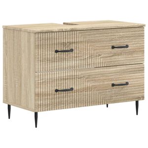 vidaXL Badrumssk&aring;p med handfat HAARLEM Sonoma-ek 82 x 41 x 58,5 cm
