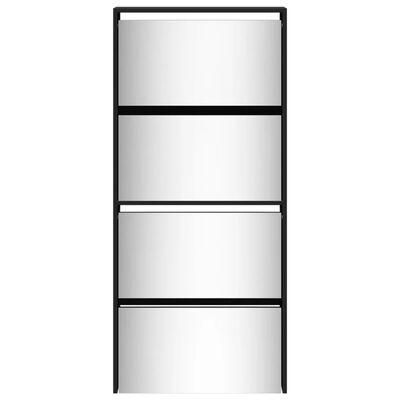 vidaXL Skoskåp med 4 skåp svart 63x17x134 cm