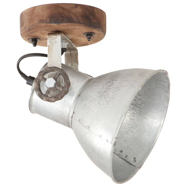 vidaXL Industriell v&auml;gglampa/taklampa 2 st silver 20x25 cm E27
