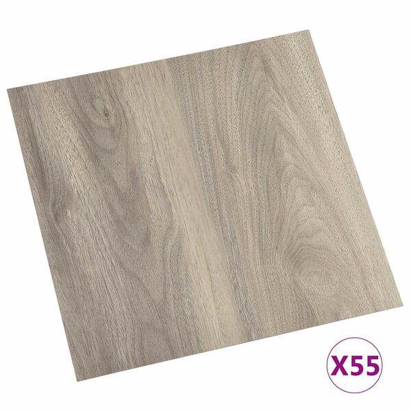 vidaXL Golvplank 55 pcs Taupe 5,11 m&sup2; PVC