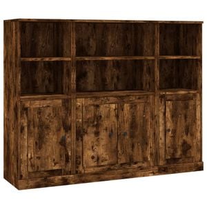 vidaXL H&ouml;gsk&aring;p 3 st r&ouml;kf&auml;rgad ek konstruerat tr&auml;