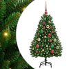 vidaXL Plast Hingad Julgran 150 LED-lampor Gr&ouml;n 120 cm PVC och st&aring;l