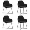 vidaXL Matstolar 4 pcs Sammet (V) Svart 55 x 50 x 84 cm