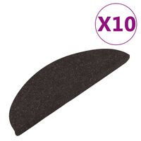vidaXL Trappstegsmattor självhäftande 10 st svart 65x22,5x3,5 cm