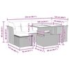 vidaXL Trädgårdssoffset med dynor 7 delar brun konstrotting akaciaträ