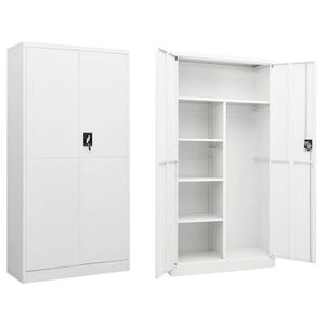 vidaXL F&ouml;rvaringssk&aring;p vit 90x40x180 cm st&aring;l