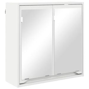 vidaXL Badrumsspegelsk&aring;p Vit 60 x 20 x 60 cm Konstruerat tr&auml;
