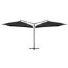 vidaXL Dubbelt parasoll med st&aring;lst&aring;ng 250x250 cm svart