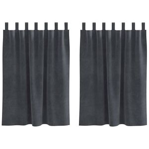 vidaXL Gardiner 2 st Ljusgr&aring; 140 x 140 cm Sammet