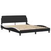 vidaXL Bed "Viana" with Mattress Black and White 160x200 cm Faux Leather