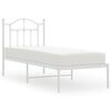 vidaXL S&auml;ngram utan madrass med huvudgavel metall vit 75x190 cm