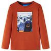 T-shirt med l&aring;nga &auml;rmar f&ouml;r barn ljusorange 116