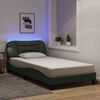 vidaXL Bed Frame with LED without Mattress "Hvar" Dark Grey 100x200 cm Fabric