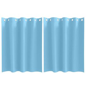 vidaXL M&ouml;rkl&auml;ggningsgardiner med Ringar 2 pcs Ljusbl&aring; 140 x 140 cm