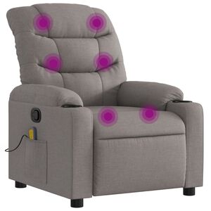 vidaXL Massagef&aring;t&ouml;lj taupe tyg