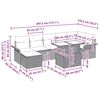 vidaXL Tr&auml;dg&aring;rdsoffset med kudde med lagring 8 pcs Gr&aring; Poly rattan