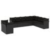 vidaXL Loungegrupp 10 delar med svarta dynor konstrotting