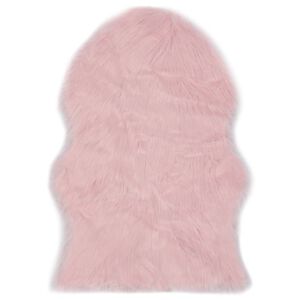 vidaXL Matta 60x90 cm konstgjort f&aring;rskinn rosa