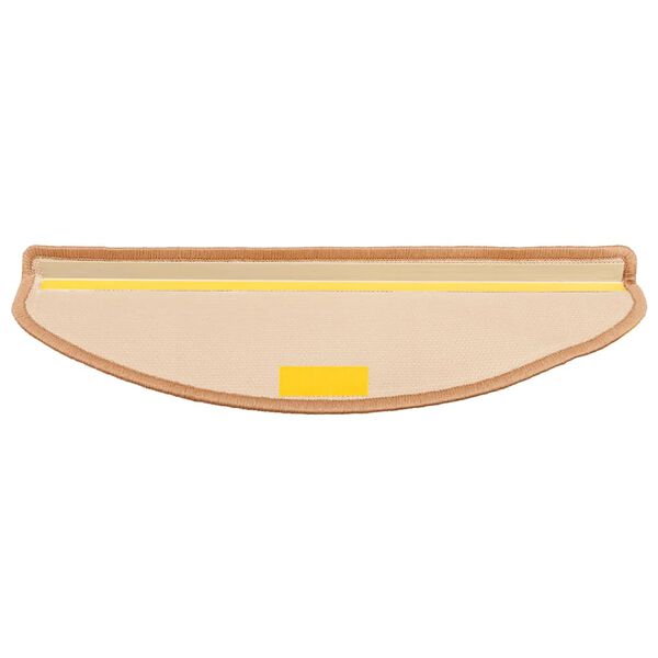 vidaXL Trappstegsmattor sj&auml;lvh&auml;ftande 15 st beige 65x21x4 cm
