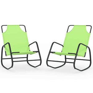 vidaXL Gungande sols&auml;ngar 2 st gr&ouml;n st&aring;l och textilene