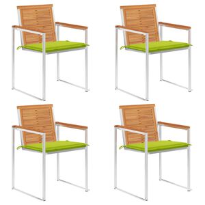vidaXL Tr&auml;dg&aring;rdsstolar med dynor 4 st massivt akaciatr&auml;