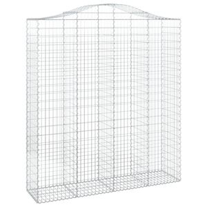 vidaXL Gabion b&aring;gformad 200x50x220/240 cm galvaniserat j&auml;rn