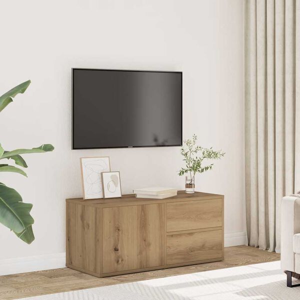 vidaXL Tv-b&auml;nk artisan ek 80x34x35,5 cm konstruerat tr&auml;
