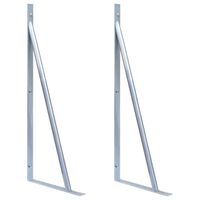 vidaXL Stödfäste för staketstolpe 2 st galvaniserat stål