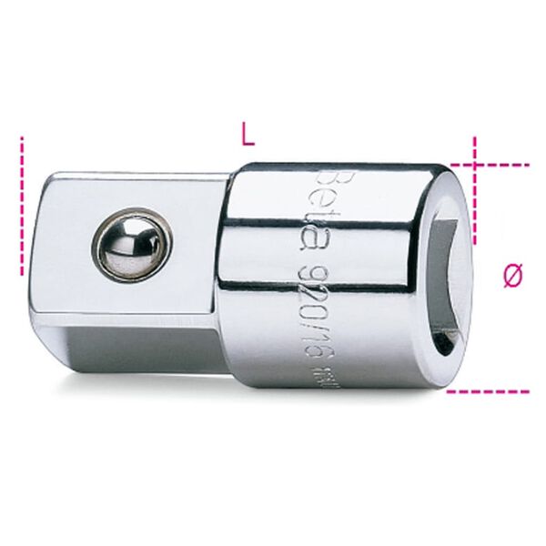 Beta Tools Adapter 920/16 1/2" inv&auml;ndig och 3/4" utv&auml;ndig