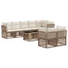 vidaXL Tr&auml;dg&aring;rdsoffset 8 st Beige konstrotting
