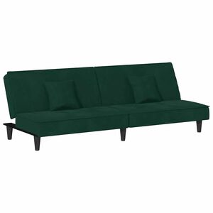 vidaXL B&auml;ddsoffa m&ouml;rkgr&ouml;n sammet