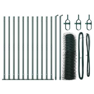vidaXL St&auml;ngselstolpe St&aring;l och PVC Gr&ouml;n