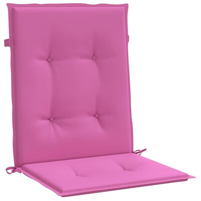 vidaXL Stolsdynor för stolar med låg rygg 6 st rosa tyg