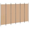 vidaXL 6-panelers rumsavdelare Beige 300 x 200 cm Tyg