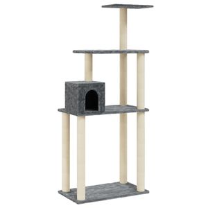 vidaXL Kl&ouml;str&auml;d med sisalpelare m&ouml;rkgr&aring; 147 cm