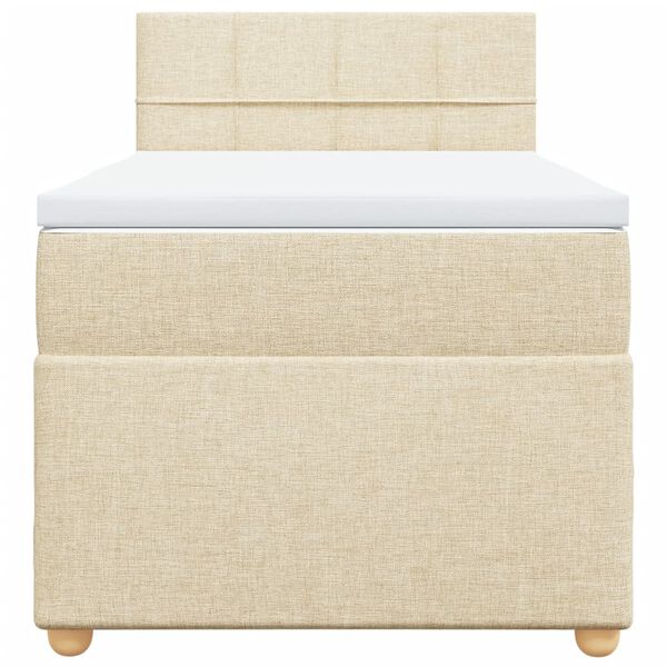 vidaXL Rams&auml;ng med madrass gr&auml;ddvit 90x190 cm tyg