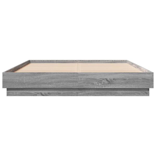 vidaXL S&auml;ngram gr&aring; sonoma 160x200 cm konstruerat tr&auml;