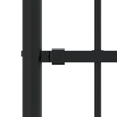 vidaXL Staket med spjuttopp svart 140 cm pulverlackerat stål