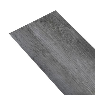 vidaXL Ej självhäftande PVC-golvplankor 4,46 m² 3 mm glansig grå