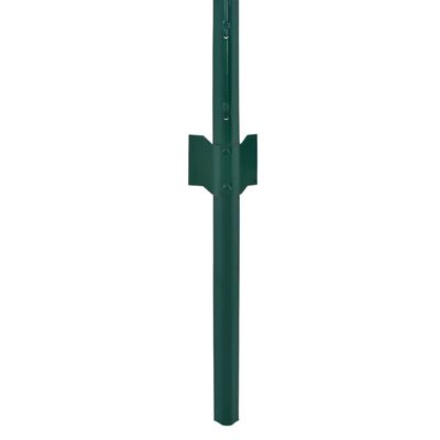 vidaXL Stängsel med stolpar stål 25x2 m grön
