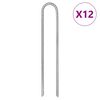 vidaXL T&auml;ltpinnar 12 st U-formade 30 cm &Oslash;7 mm galvaniserat st&aring;l